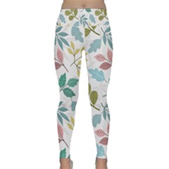 Leaf Pattern  Lightweight Velour Classic Yoga Leggings by Safari