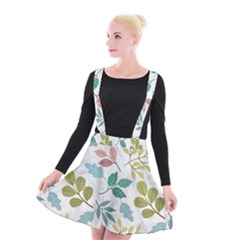 Leaf Seamless Pattern  Suspender Skater Skirt by Safari