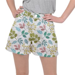 Leaf Seamless Pattern  Women s Ripstop Shorts by Safari