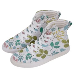 Leaf Seamless Pattern  Men s Hi-top Skate Sneakers by Safari