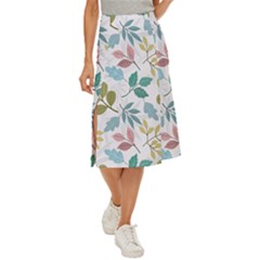 Leaf Seamless Pattern  Midi Panel Skirt by Safari