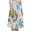 Leaf seamless pattern  A-Line Full Circle Midi Skirt With Pocket View3