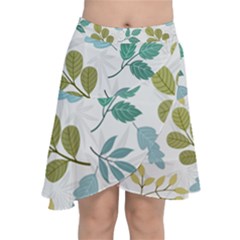 Leaf Seamless Pattern  Chiffon Wrap Front Skirt by Safari