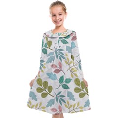 Leaf Seamless Pattern  Kids  Midi Sailor Dress by Safari