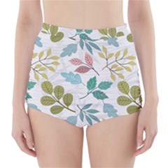 Leaf Seamless Pattern  High-waisted Bikini Bottoms by Safari