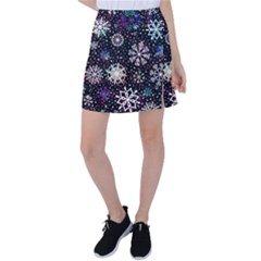 Shiny Winter Snowflake Abstract Christmas Cold Crystal December Tennis Skirt by Bedest