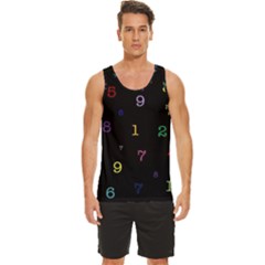 Numbers, Math, Keyboard Men s Wide Collar Tank Top by kyorashop23