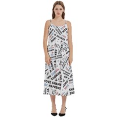 Embrace The Magic Inspirational Phrase Pattern Casual Spaghetti Strap Midi Dress by dflcprintsclothing