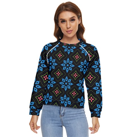 Flower Pattern Flora Floral Seamless Women s Long Sleeve Raglan T-shirt by Salmanaz77