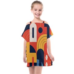 Abstract Pattern Design Kids  One Piece Chiffon Dress by Salmanaz77