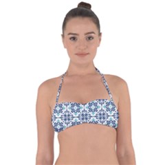 Tiles Abstract Pattern Texture Design Tie Back Bikini Top by Salmanaz77