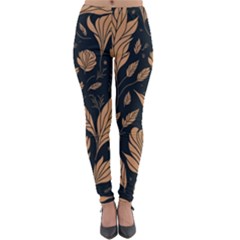 Background Pattern Leaves Texture Lightweight Velour Leggings by Salmanaz77