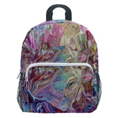 Melting Patterns Kids  Age 5-10 Lightweight School Backpack With Side Pockets by kaleidomarblingart