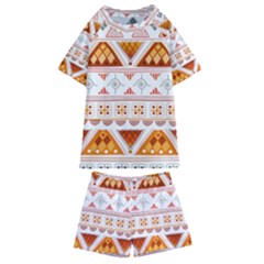 Bright Aztec Ethnic Seamless Pattern Kids  Swim T-shirt And Shorts Set by Bedest