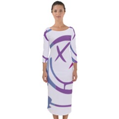 Blink 182 Logo Quarter Sleeve Midi Bodycon Dress by avitendut