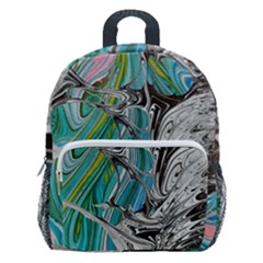 Marbling Mono Blend  Kids  Age 5-10 Lightweight School Backpack With Side Pockets by kaleidomarblingart