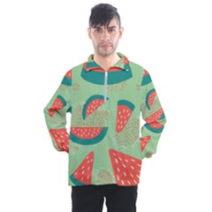 Watermelon Dots Summer Pattern Men s Half Zip Pullover by Bedest