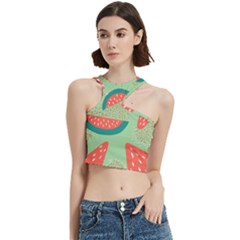 Watermelon Dots Summer Pattern Cut Out Top by Bedest