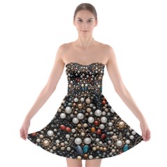 Pearls And Stones Strapless Bra Top Dress by dedoma