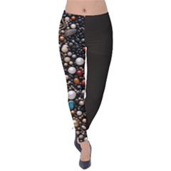 Pearls And Stones Velvet Leggings by dedoma