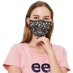 Pearls And Stones Fitted Cloth Face Mask (adult) by dedoma