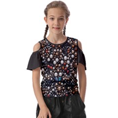 Pearls And Stones Kids  Butterfly Cutout T-shirt by dedoma