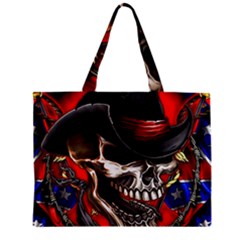 Confederate Flag Usa America United States Csa Civil War Rebel Dixie Military Poster Skull Zipper Mini Tote Bag by Ket1n9