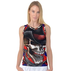 Confederate Flag Usa America United States Csa Civil War Rebel Dixie Military Poster Skull Women s Basketball Tank Top by Ket1n9