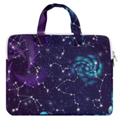 Realistic Night Sky Poster With Constellations Macbook Pro 13  Double Pocket Laptop Bag by Ket1n9