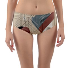 Boho Abstract Architecture Reversible Mid-waist Bikini Bottoms by Bedest