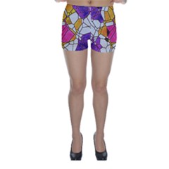 Architecture Glass Abstract Pattern Skinny Shorts by Bedest