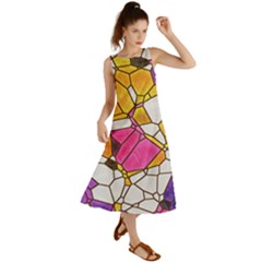 Architecture Glass Abstract Pattern Summer Maxi Dress by Bedest