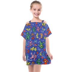 Grateful Dead Dancing Bears Pattern Kids  One Piece Chiffon Dress by Salmanaz77