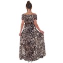 Earth Tones Fall Abstract Textured Print Off Shoulder Open Front Chiffon Dress View2