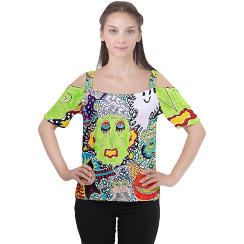 Supersonic Monster Mash Cutout Shoulder T-shirt by chellerayartisans