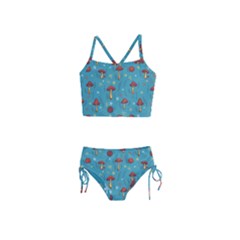 Whimsical Mushroom Pattern Girls  Tankini Swimsuit by Drawde