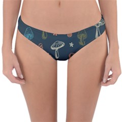 Whimsical Mushrooms Pattern Reversible Hipster Bikini Bottoms by Drawde