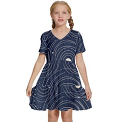 Art Kids  Short Sleeve Tiered Mini Dress by zappwaits