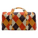 Halloween Argyle Pattern  Sports Gym Duffle Bag with Shoe Compartment View2