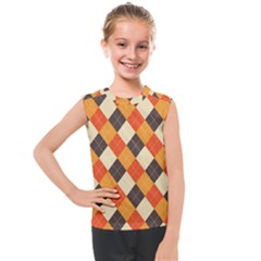 Halloween Argyle Pattern  Kids  Mesh Tank Top by Safari