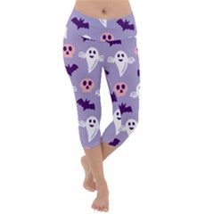 Boo Crew Halloween Season Lightweight Velour Capri Yoga Leggings by Safari