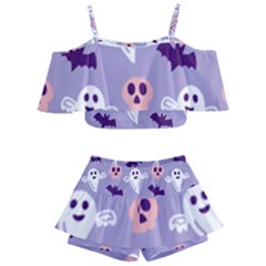 Boo Crew Halloween Season Kids  Off Shoulder Skirt Bikini by Safari