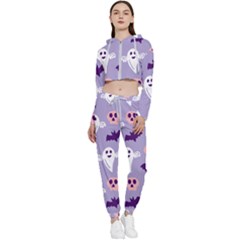 Boo Crew Halloween Season Cropped Zip Up Lounge Set by Safari