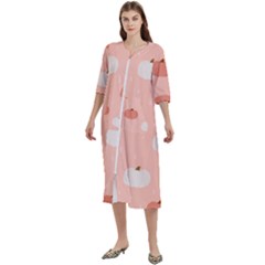 Pumpkin Pattern Halloween 20240926 160345 0000 Women s Cotton 3/4 Sleeve Nightgown by Safari