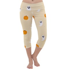 Pumpkin And Boo Crew Halloween  Capri Yoga Leggings by Safari