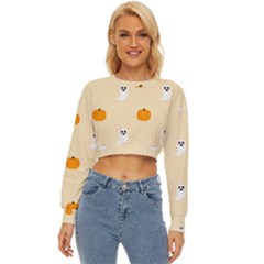 Pumpkin And Boo Crew Halloween  Lightweight Long Sleeve Sweatshirt by Safari