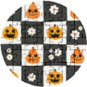 Seamless Halloween Pattern With Smiling Pumpkin 20240926 161714 0000 Wooden Puzzle Round View1