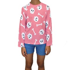 Halloween Pattern With Sculles And Bones 20240926 160927 0000 Kids  Long Sleeve Swimwear by Safari