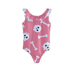 Halloween Pattern With Sculles And Bones 20240926 160927 0000 Kids  Frill Swimsuit by Safari