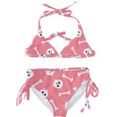 Halloween Pattern With Sculles And Bones 20240926 160927 0000 Kids  Classic Bikini Set by Safari